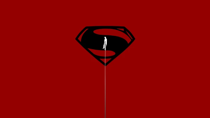 superman artwork logo superheroes red studio shot 2k 4k