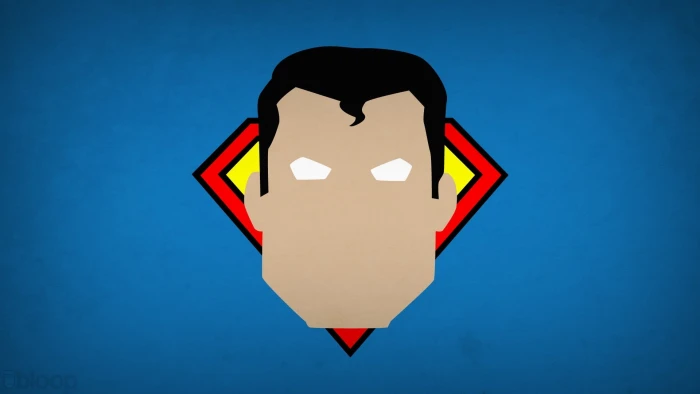 Superman minimalism superhero blue background 2k