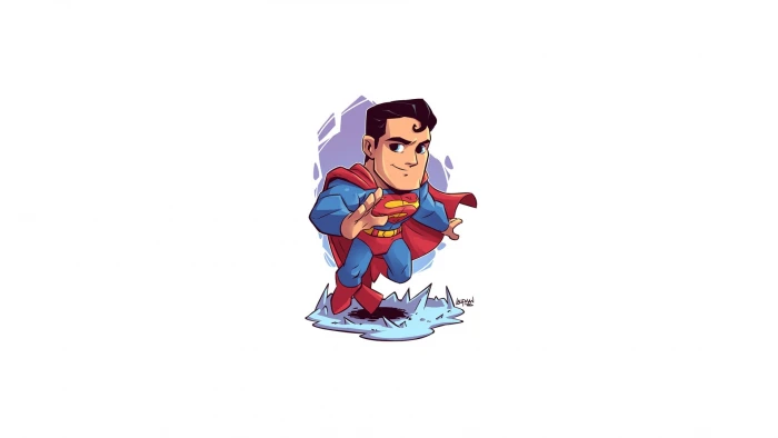 Superman superhero artwork simple background white 2k