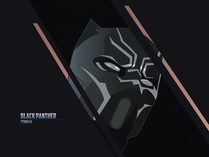 Marvel Comics Black Panther Superhero Minimal TChalla 2k 4k