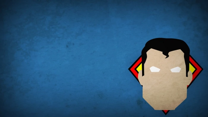 Superman minimalism blue background superhero DC Comics 2k