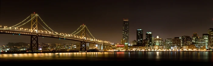 Brooklyn Bridge city lights night reflection multiple display 2k 4k