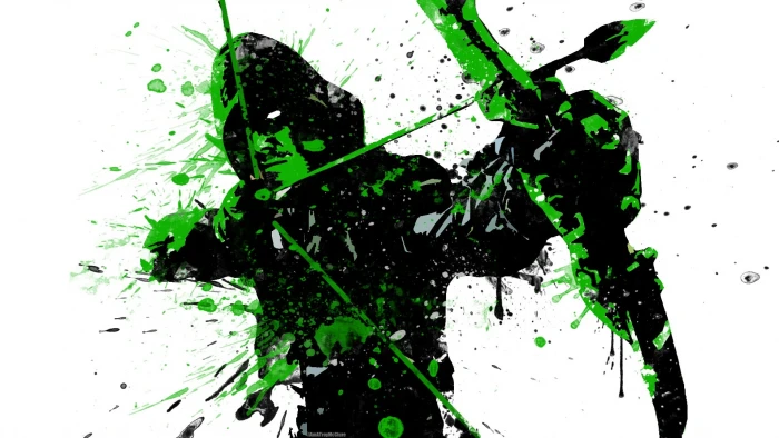 Green Arrow illustration superhero TV series studio shot 2k
