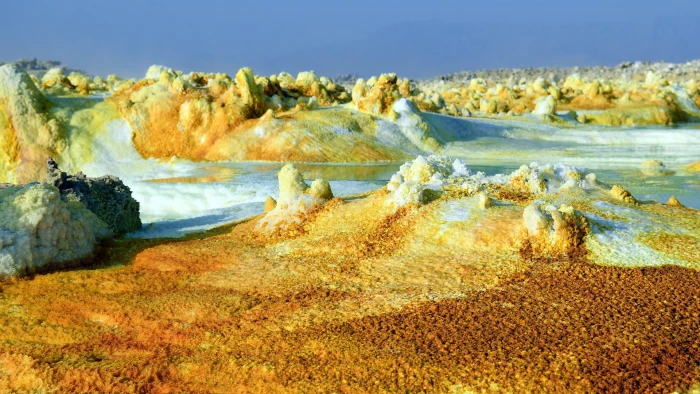 nature landscape Ethiopia desert Danakil Desert sulphur 2k