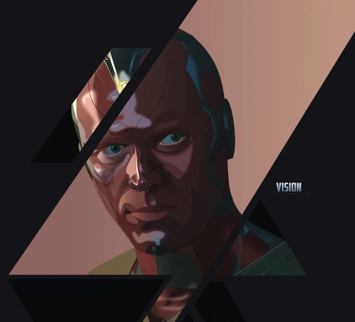 Superhero Vision Marvel Comics portrait headshot one person 2k 4k