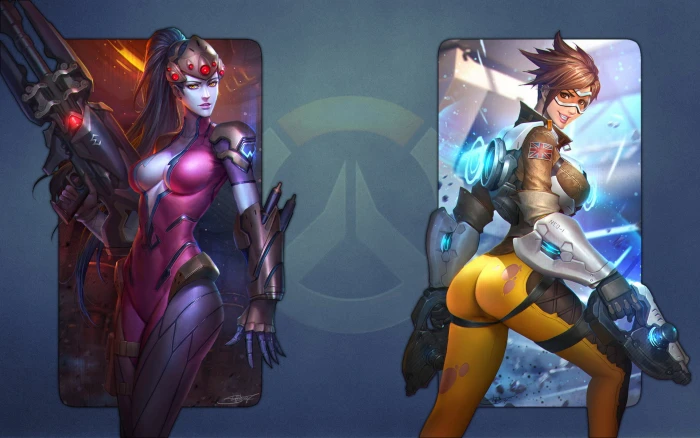 Tracker and Widowmaker from Overwatch wallpaper Blizzard Entertainment 2k