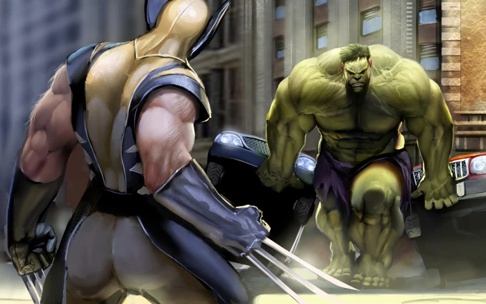 Wolverine VS Incredible Hulk wallpaper power the opposition 2k