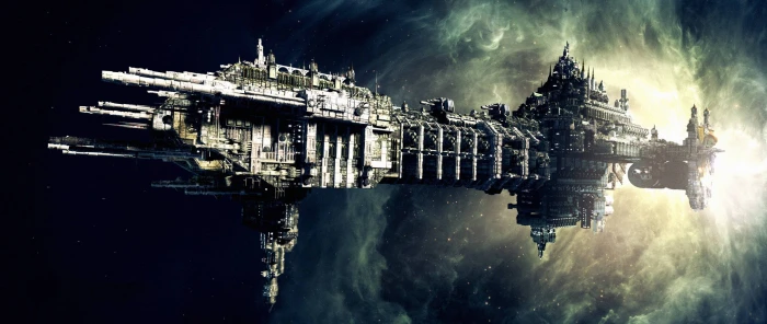 gray battleship wallpaper space science fiction spaceship 2k
