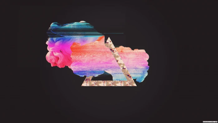 multicolored logo glitch art vaporwave abstract multi colored 2k 4k