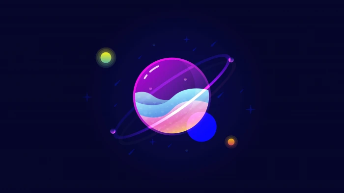 Solar system Planets Orbit Minimal Neon Saturn AMOLED 87 2k 4k 5k 8k 10k