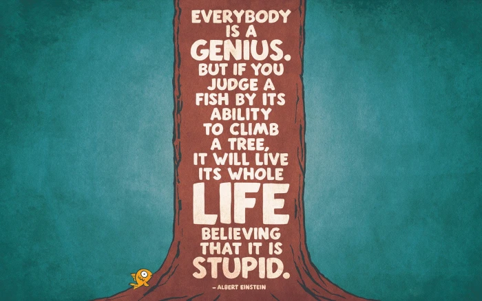 Albert Einstein quote everybody is a genius text typography 2k