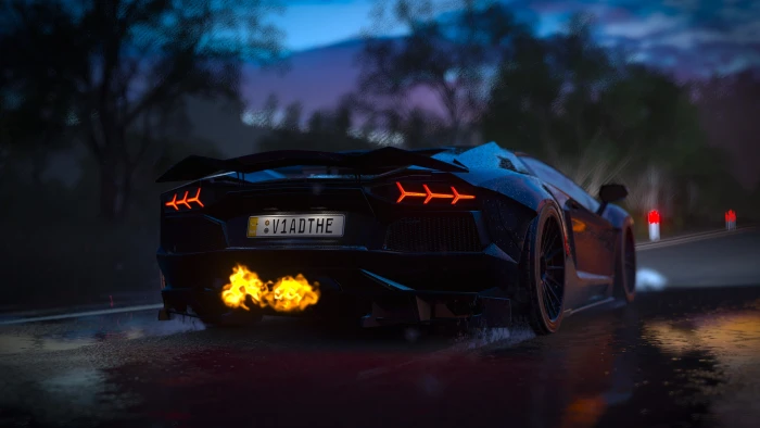 black luxury car Forza Games forza horizon 3 Lamborghini Aventador 2k 4k