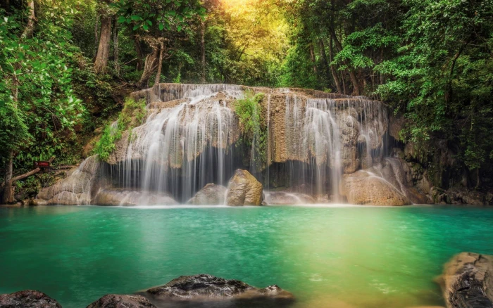 full hd nature water waterfall scenics 2k