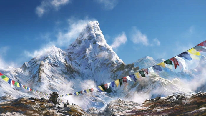 Himalayas Prayer flags cold temperature winter scenics nature 2k