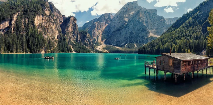 photography nature landscape mountains lake trees forest 2k