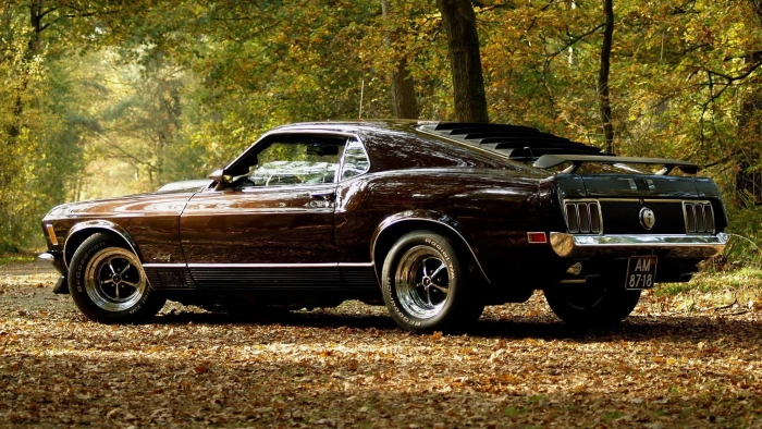brown Ford Mustang coupe muscle cars fastback mach 1 retro Styled 2k