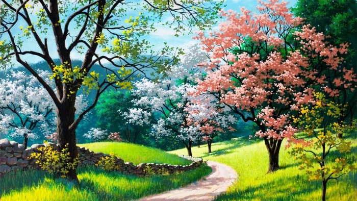 cherry blossom tree summer life nature spring flower 2k