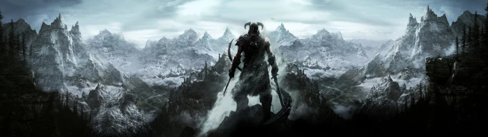 Elders Scrolls V wallpaper male standing while holding sword game digital 2k 4k