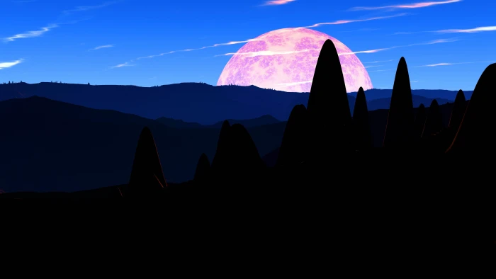 fantasy art landscape silhouette full moon uhd 2k 4k 5k 8k