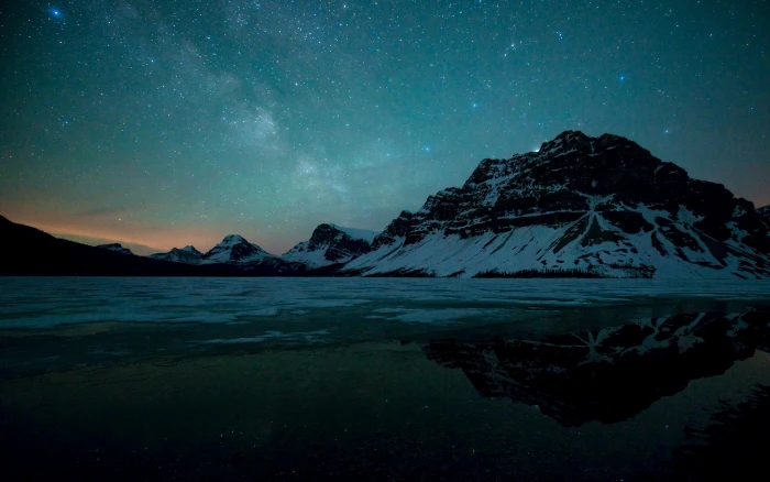 scenery of snow mountain ice mountains river sky beauty in nature 2k