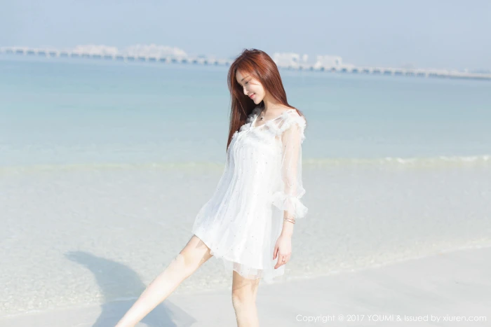 women outdoors Asian model beach sea land water 2k 4k 5k