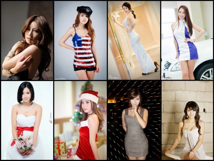 brunettes legs women models asians korean collage kim ha yul ryu ji hye bangs compilation People leg HD Art