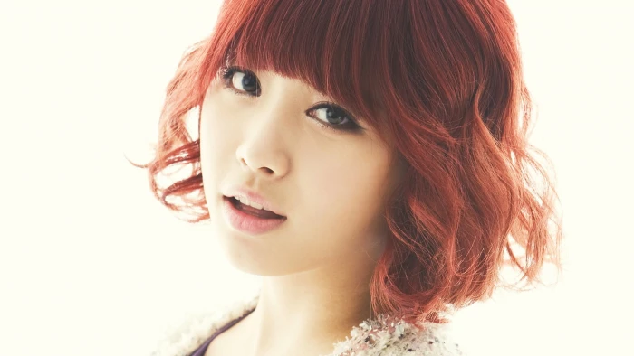 open mouth face Asian redhead short hair looking at viewer 2k