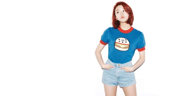 women Korean white redhead one person casual clothing 2k