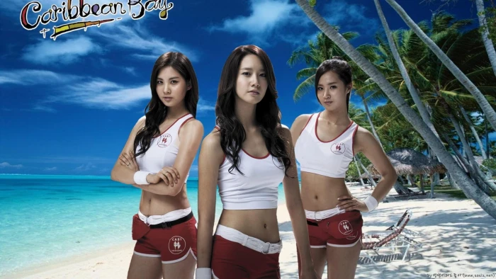 asian snsd girls generation musicians singer seohyun yoona kwon yuri beach sand korean women 2k