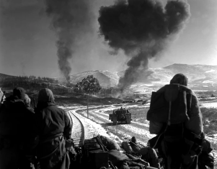 5 Corsairs provide close air support to U S Marines during Korean War 2k