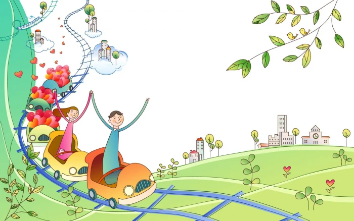 Park Of The Fun romantic cityscape korean funny crazy cartoons 2k