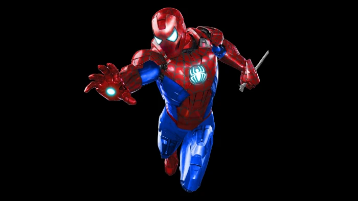 Dark background Iron Man Spider Black 2k 4k 5k 8k