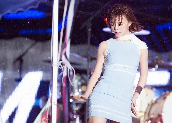 Jimin AOA Korean Asian women brunette scarf singer miniskirt 2k