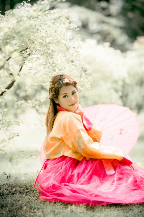 korean girl portrait hanbok asian woman young female 2k 4k