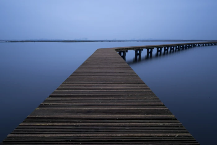 brown wooden bridge scenery Footbridge nature reserve Slochteren 2k 4k