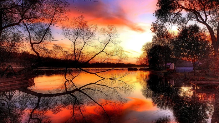 nature sun sunset sunrise sky star silhouette orange 2k