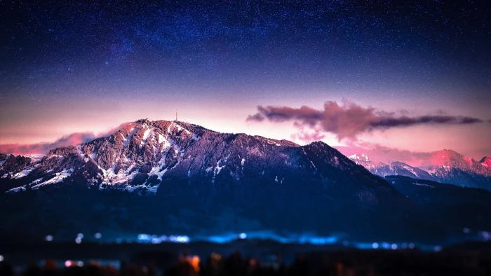 mountain wallpaper mountains landscape nature space art digital 2k