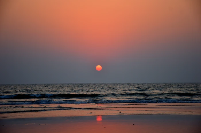 sunset beach sea ocean water sky nature clouds landscape 2k 4k 5k