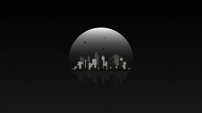 Moon City abstract art minimal digital