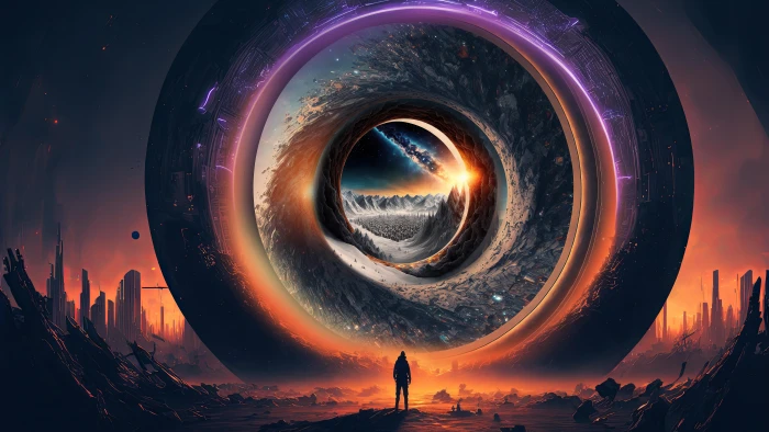 Rings Aligning in art abstract digital