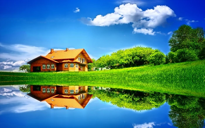Beautyful Scenery Nature blue water green home 2k