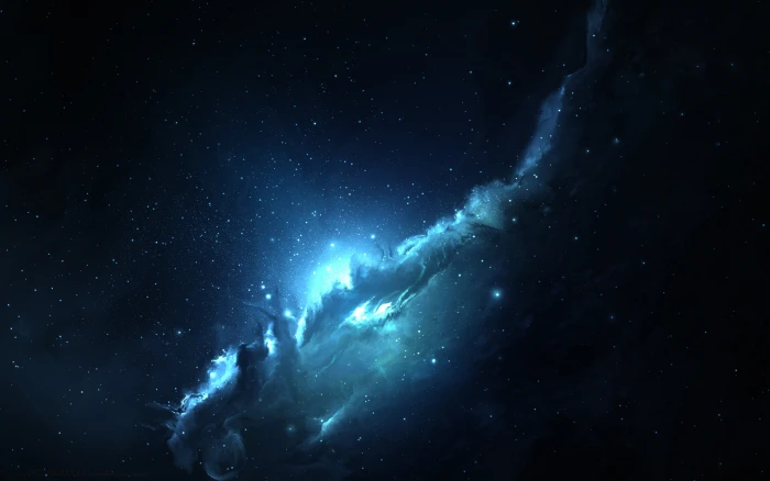 black and blue sky space art stars nebula artwork 2k 4k 5k
