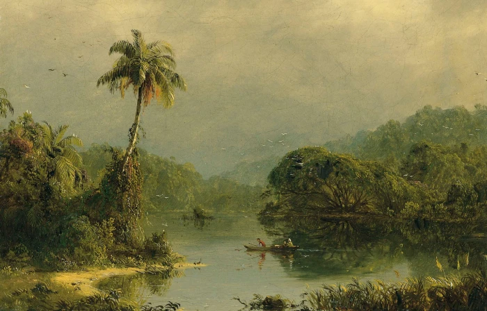 nature Palma river boat picture Frederic Edwin Church 2k