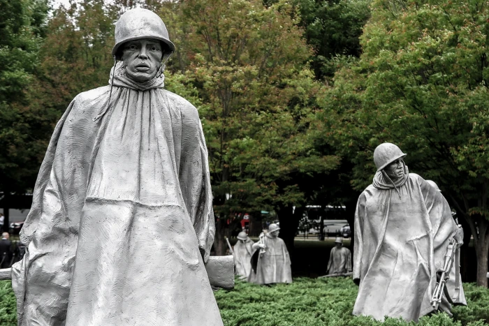 Bronze of soldiers Korean War Memorial National Mall Washington DC 2k