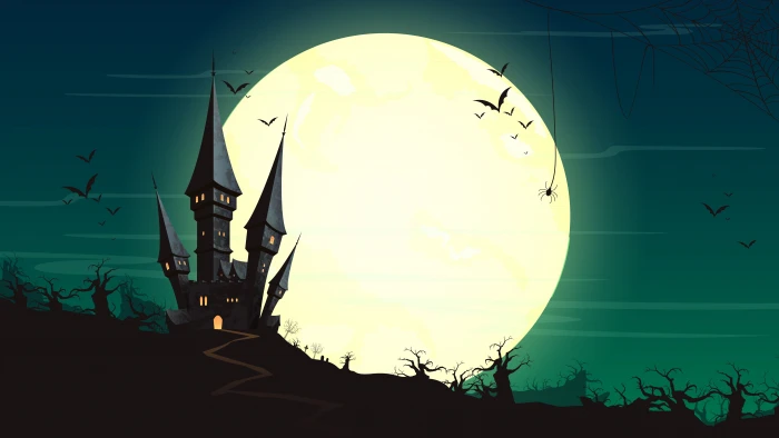 halloween graphics moon darkness night castle 2k 4k 5k 8k