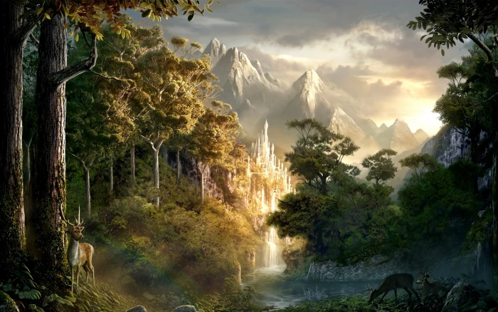 art artwork fantasy landscape nature scenery 2k