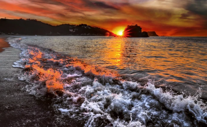 Beautiful Beach Sunrise beach shore Nature water sunset beauty in nature 2k