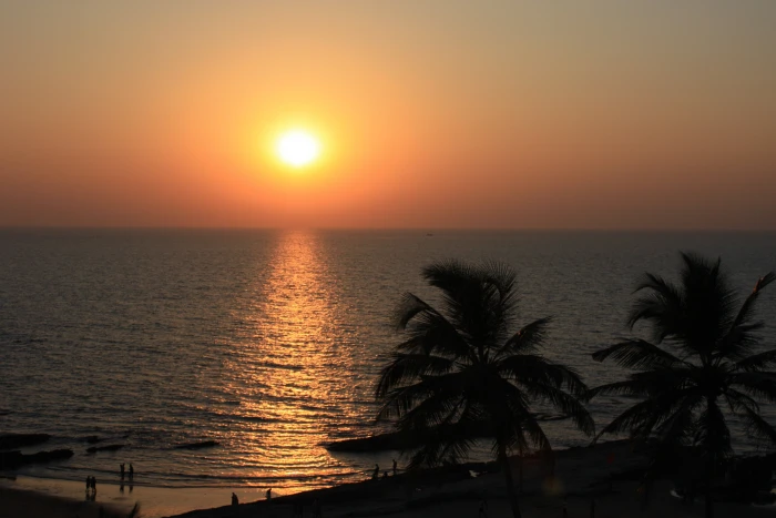 goa india beach sunset water sky sea beauty in nature 2k 4k