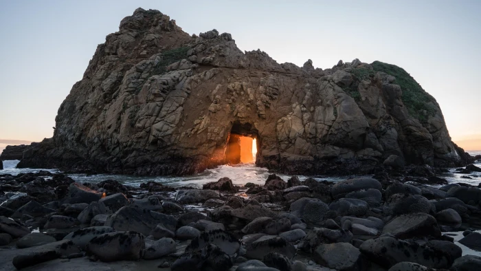 golden door sunset beach big sur pfeiffer state park 2k 4k