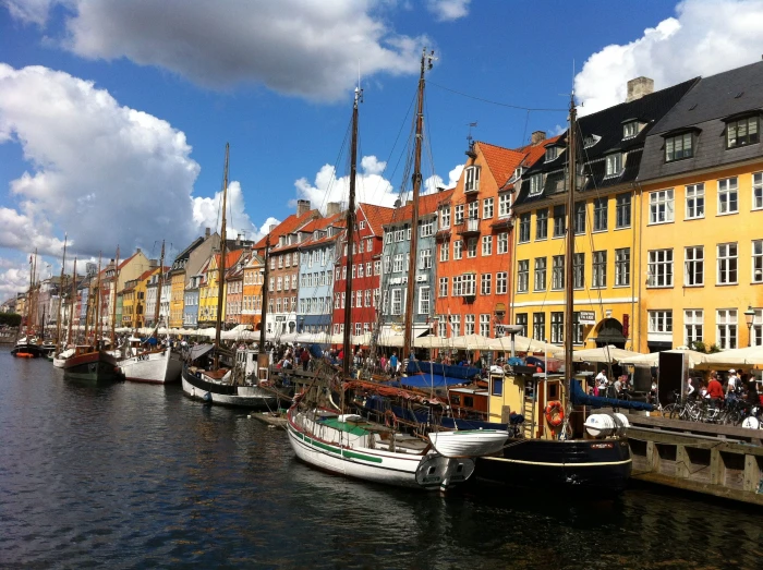 Nyhavn in Copenhagen Denmark city scandinavian tourism town 2k